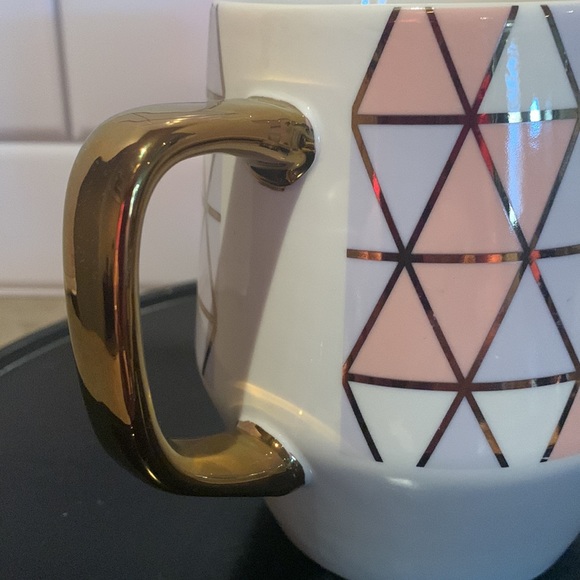 Geometric Triangle Coffee Mug With Gold Handle - Picture 3 of 7